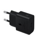 Adaptador de carga rápida USB-C (25W) con cable, color negro