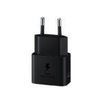 Adaptador de carga rápida USB-C (25W) con cable, color negro - Imagen 2