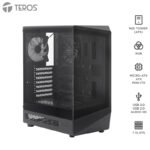 Case Gamer Teros TE-1321G, Mid Tower, USB 3.0 / USB 2.0, Audio, Ventilador RGB, Negro