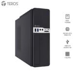 Case Teros TE-1032S, Slim, 250 W, USB 3.2 / USB 2.0, Audio HD, DVD, Negro