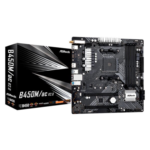 Motherboard ASROCK B450M/ac R2.0, Chipset AMD B450, Socket AMD AM4, mATX