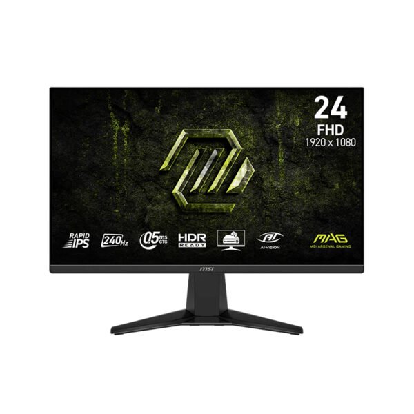 Monitor Plano Gamer MSI MAG 245F X24, 23.8” FHD IPS, 240HZ, 0.5MS, DP, HDMI, HEADPHONE OUT