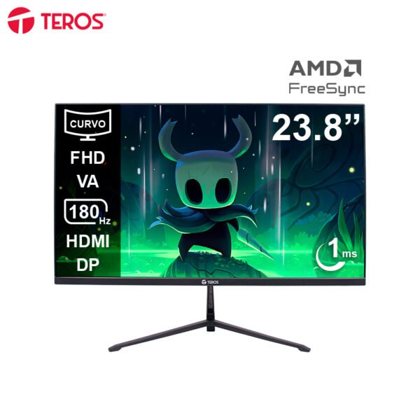 Monitor curvo gaming TEROS TE-2476G 23.8” FHD VA 180Hz 1ms HDMI DP AUDIO OUT negro