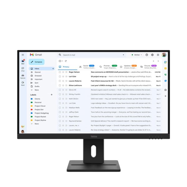 Monitor Lenovo ThinkVision E27-40, 27” WLED/FHD/IPS/HDMI x1/DP x1/VGA x1/Parlantes: 2Wx2