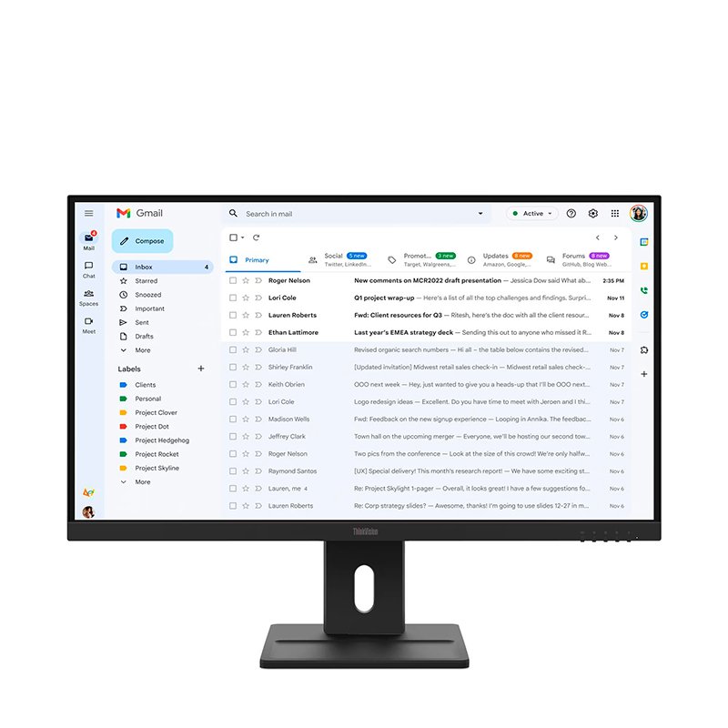Monitor Lenovo ThinkVision E27-40, 27” WLED/FHD/IPS/HDMI x1/DP x1/VGA x1/Parlantes: 2Wx2