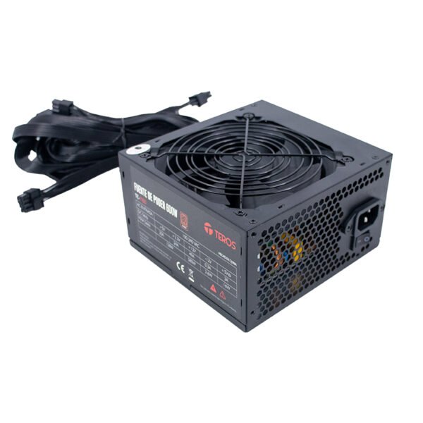 Fuente de alimentación TEROS TE-7160, ATX, 600W, 80 Plus Bronze, 100V-240VAC, CERTIFICADA
