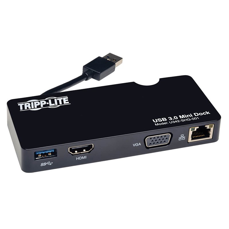 Tripp Lite series Estación de conexión Mini USB 3.x (5 Gbps) con HDMI y vídeo VGA, GbE