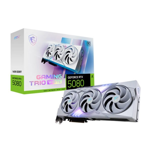 Tarjeta de video MSI GeForce RTX 5080 16G GAMING TRIO OC WHITE, 16GB GDDR7, PCIe Gen 5.0