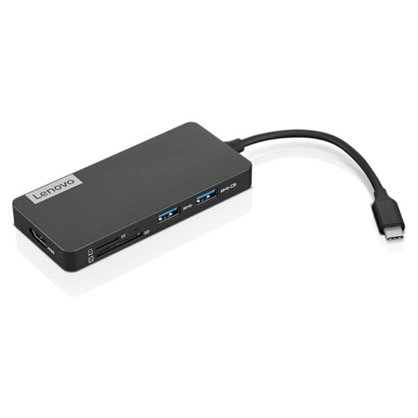 Concentrador de puertos (Hub) Lenovo USB-C, 7-in-1, Color Iron Grey (Gris Hierro)