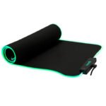 Mouse pad gamer TEROS TE-3013G, RGB, USB a tipo C, negro