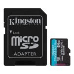 Memoria Flash microSD Kingston Canvas Go! Plus, 64GB, con adaptador SD