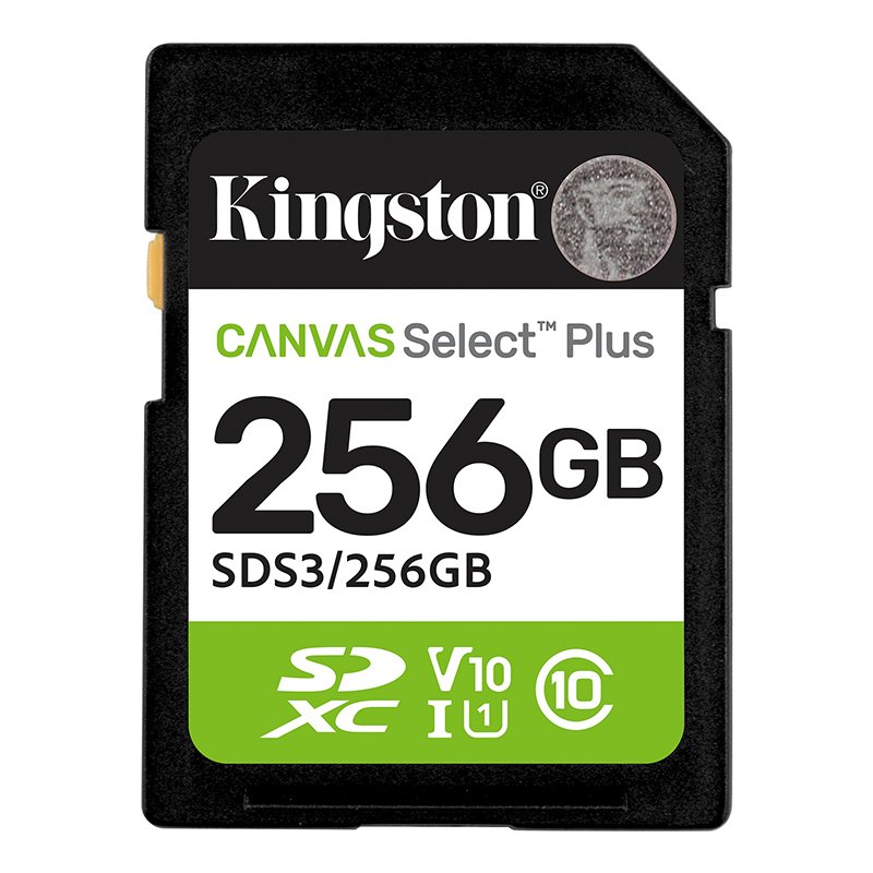 Memoria Card SD Kingston SD Canvas Select Plus 256GB, categoría de velocidad: UHS-I/U1/V10