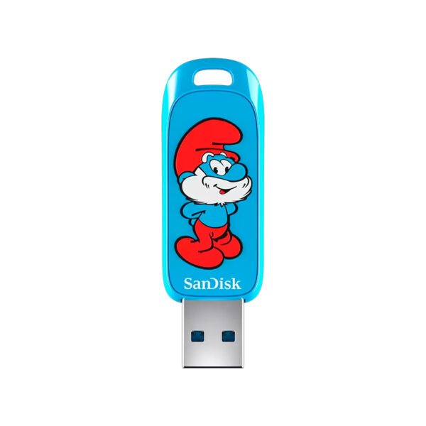 Unidad Flash Sandisk USB SMURFS, 128 GB, USB 3.2 GEN 1,USB-A, Hasta 130 MB/S