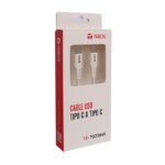 Cable USB TEROS TE-70208W, Tipo C a Tipo C, 5A, 100W Máx, blanco - Imagen 3