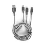 Cable de carga 3 en 1 TEROS TE-70210W, USB a Tipo C/Lightning/Micro USB, 17.5W Máx, gris - Imagen 2