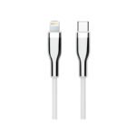 Cable USB TEROS TE-70212W, Tipo C a Lightning, 3A, 20W Máx, blanco y plateado