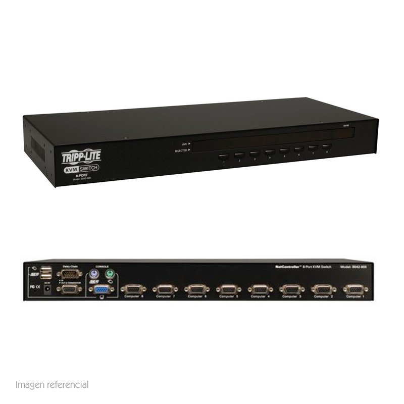 KVM Switch Tripp-Lite, 8 Puertos USB/PS2, Control de 8 ordenadores, Presentación en caja