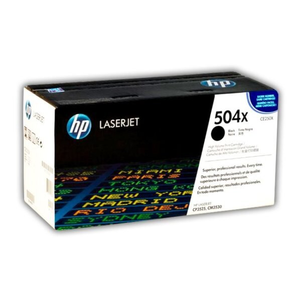 Cartucho de Toner HP CE250X Negro 504X Original