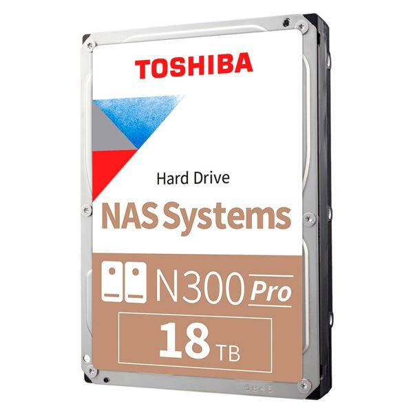 Disco duro Toshiba N300 PRO NAS, 18TB, SATA 6.0Gb/s, 7200rpm, 512MB Cache, 3.5”.
