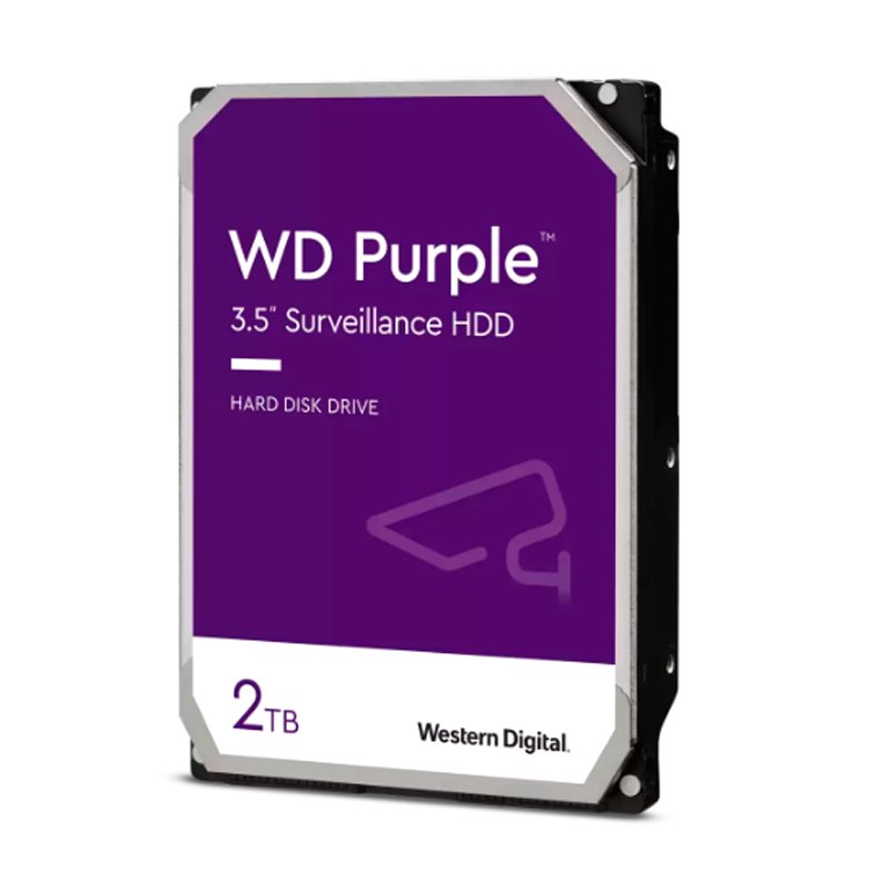 Disco duro Western Digital WD Purple, 2TB, SATA 6.0 Gb/s, 64MB Cache, 5400 rpm, 3.5”.
