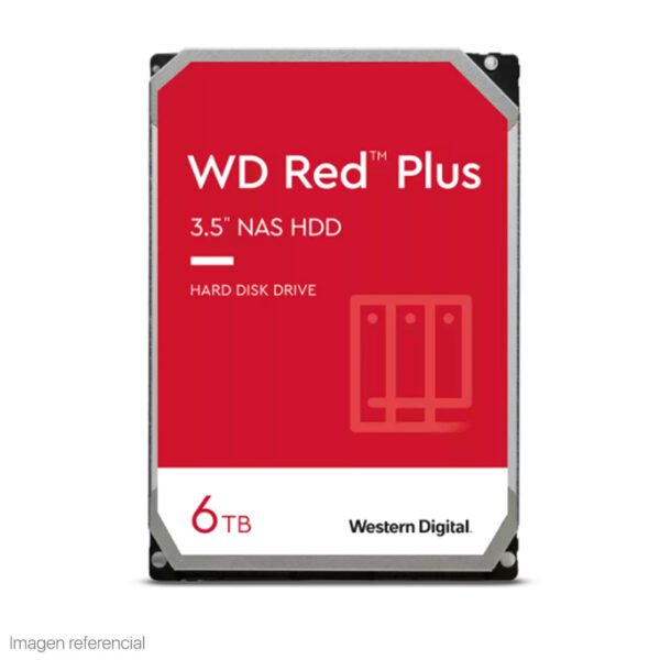 Disco duro Western Digital Red Plus WD60EFPX, 6TB, SATA, 5400rpm, 3.5”, Cache 256MB