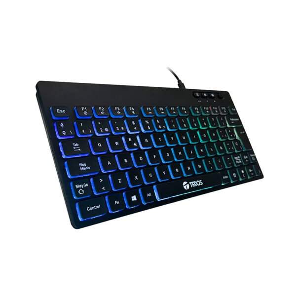 Teclado inalambrico TEROS TE-4066G, multimedia, con iluminación RGB backlit