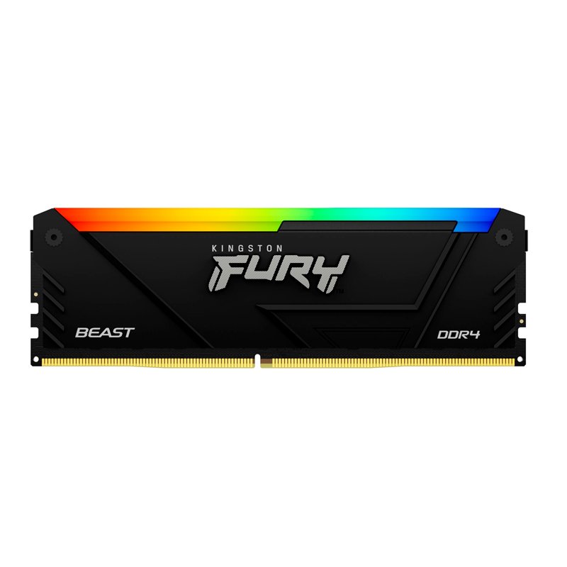 Memoria Kingston Fury Beast RGB BLACK, 16GB, DDR4-3600MT/s, PC4-28800, CL18, 1.35V,Non-ECC
