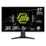 Monitor plano gaming MSI MAG-275QF, 27” WQHD Rapid IPS, 180 Hz, 0.5 ms, HDMI, DP