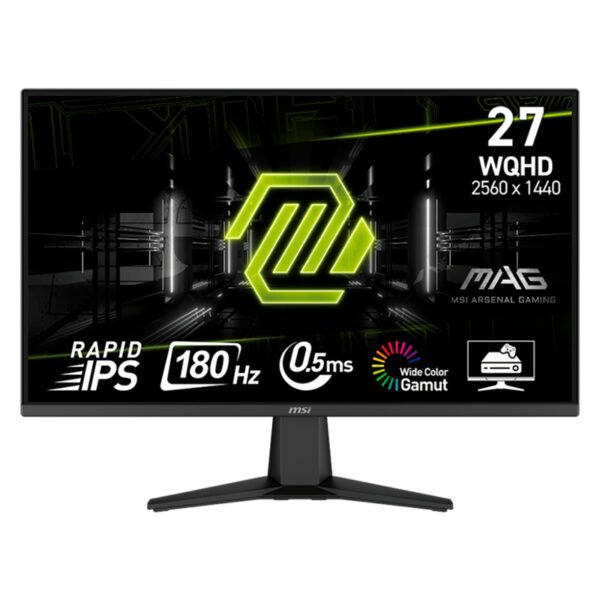 Monitor plano gaming MSI MAG-275QF, 27” WQHD Rapid IPS, 180 Hz, 0.5 ms, HDMI, DP