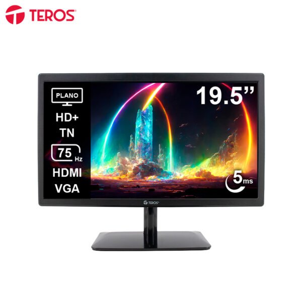 Monitor plano TEROS TE-1915S 19.5” HD+ TN 75Hz 5ms HDMI VGA PARLANTES
