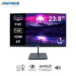 Monitor plano ADVANCE ADV-2454S, 23.8” FHD IPS, 144Hz, 1ms, HDMI, DP, Audio out, Parlantes