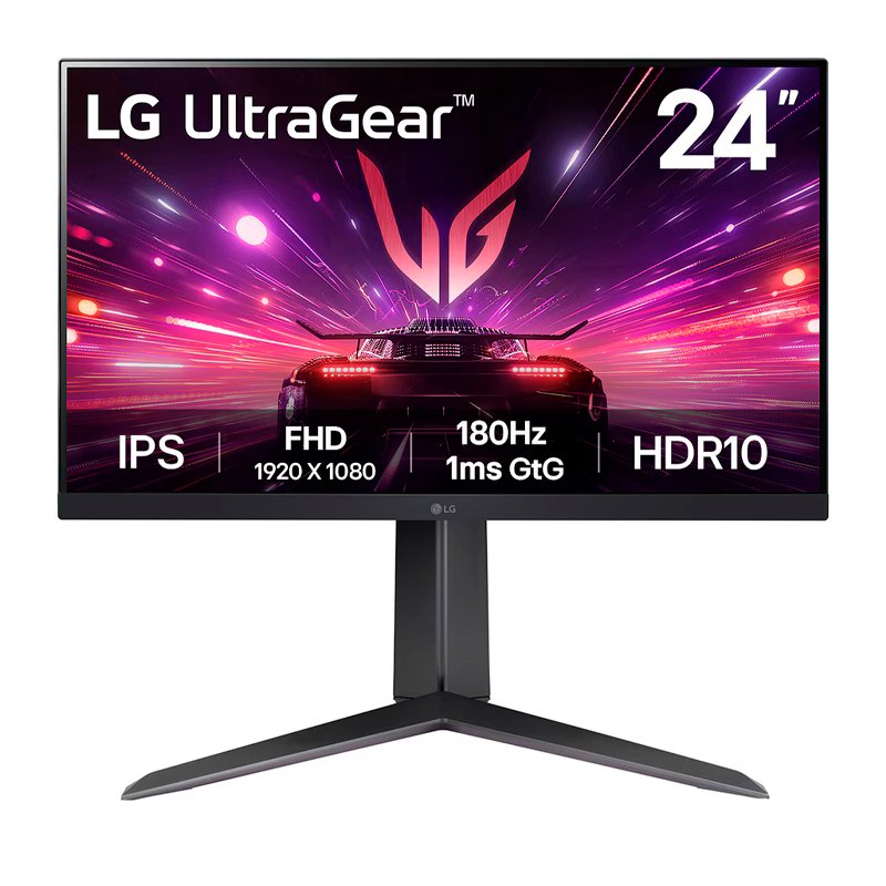 Monitor Gamer LG 24” UltraGear Plano FHD IPS (1920x1080) HDMI/DP/HP-OUT
