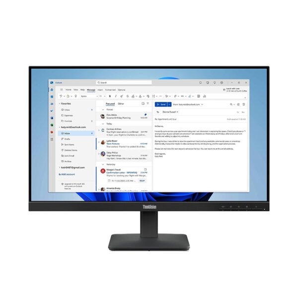 Monitor Plano Lenovo ThinkVision S24-4e, 23.8” WLED FHD IPS/HDMI/VGA