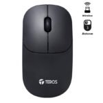 Mouse óptico inalámbrico TEROS TE-1217S, 1000 DPI, receptor USB, 3 botones