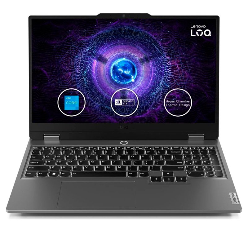 Notebook Lenovo LOQ 15IAX9 15.6” FHD IPS, Core i5-12450HX hasta 4.4GHz 8GB DDR5-4800MHz