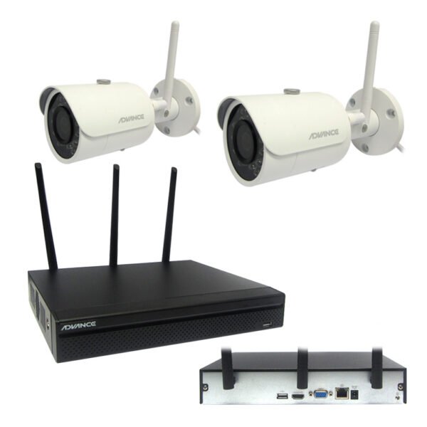 Kit Cámaras IP Wireless Advance CAMWS22, 2 cámaras, NVR con disco de 1TB, Dia/Noche.