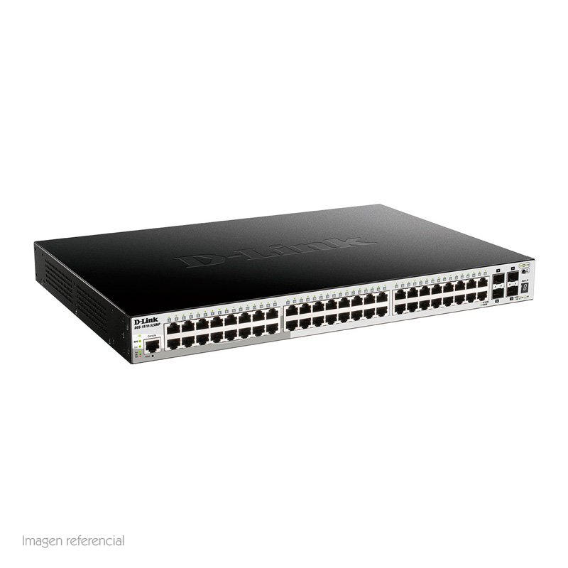 Switch D-Link DGS-1510, 48 RJ-45 GbE, 4 puertos 10G SFP+, PoE.