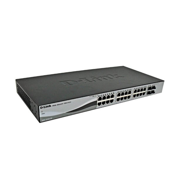 Switch Web Smart D-LINK DGS-1210-28, 24 RJ-45 LAN GbE, y 4 puertos SFP, autovoltaje.