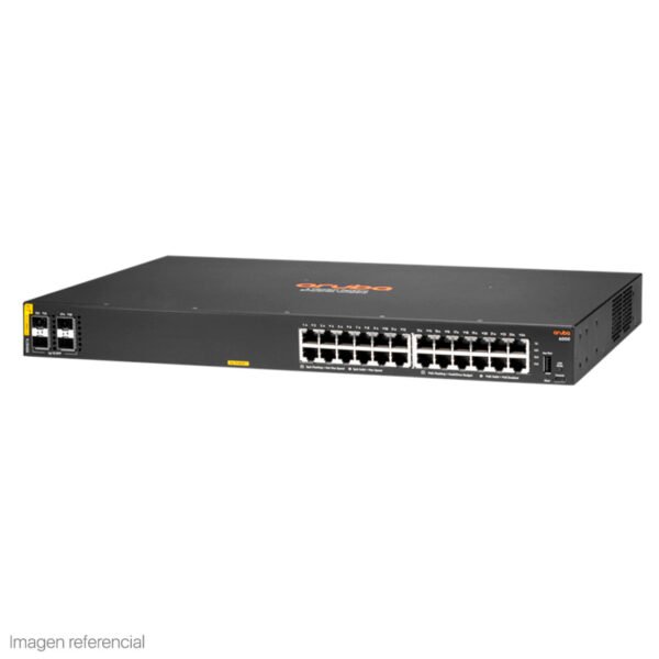 Switch HPE Aruba 6000 24G Class 4 PoE Power 370W / 4 x 1G/10G SFP / 24 x LAN GbE.