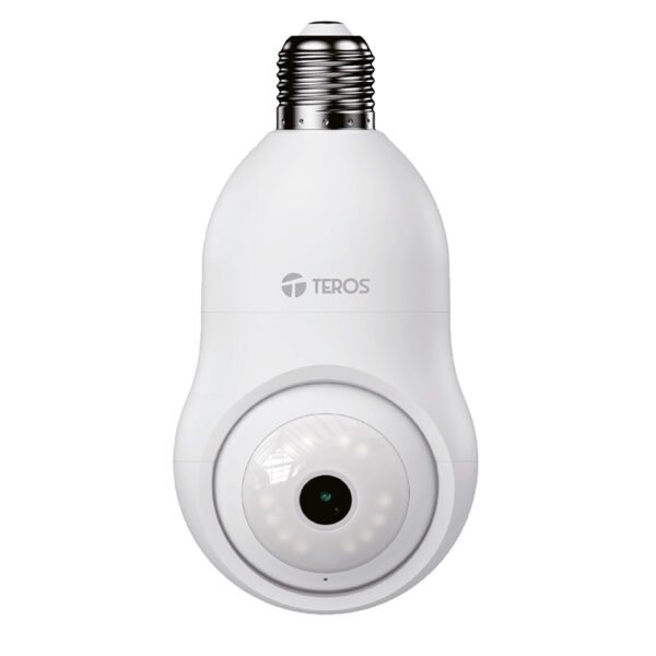 Cámara foco inteligente TEROS TE-90604W, socket E27, 3 MP, luz LED 5W, Wi-Fi