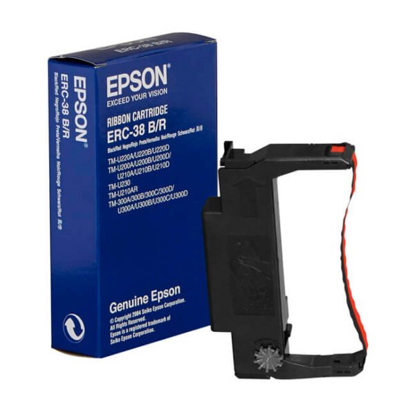 Cinta Epson ERC-38BR original Negro sobre Rojo