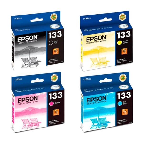 kit de Tinta Epson 133 original Black, Yellow, Magenta, Cyan
