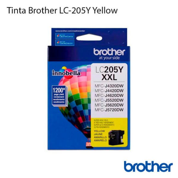 ▷ Tinta Brother LC205Y Yellow 【 Cartucho Original 】