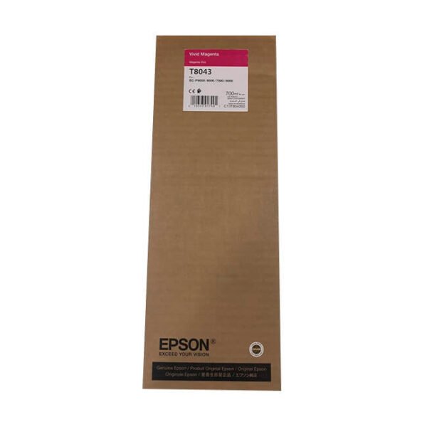 Tinta Epson T8043 original T804300 Magenta Vivo