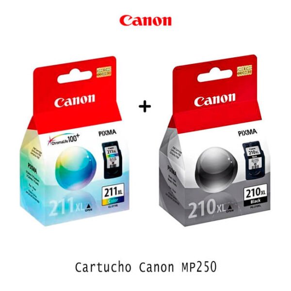 Cartucho Canon MP250 en Negro y Tricolor Mayor Rendimiento