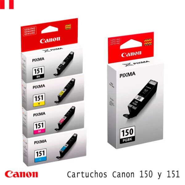 Cartuchos Canon 150 y 151 Negro y Colores Original