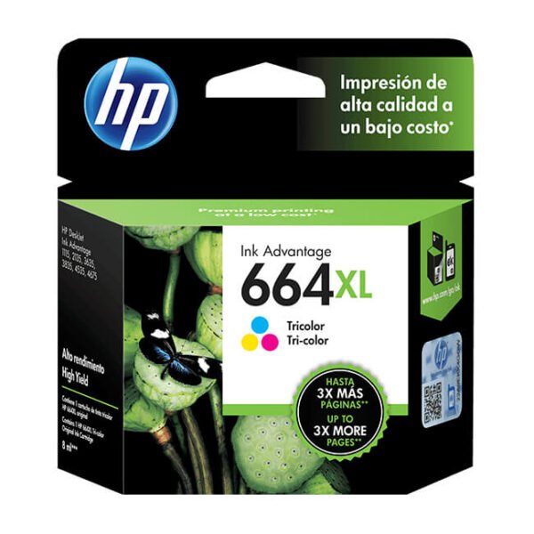 Tinta HP 664XL original F6V30AL Tricolor