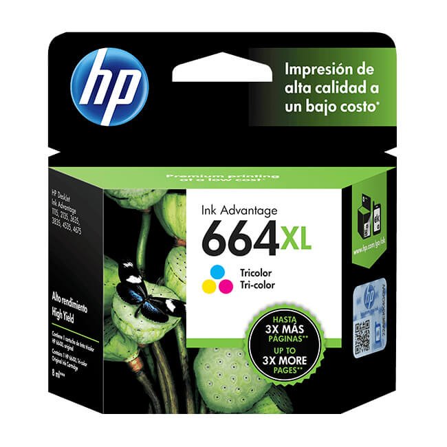 Tinta HP 664XL original F6V30AL Tricolor