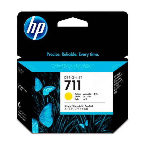 Tinta HP 711 TriPack CZ136A Yellow