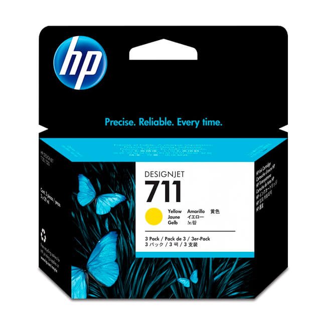 Tinta HP 711 TriPack CZ136A Yellow
